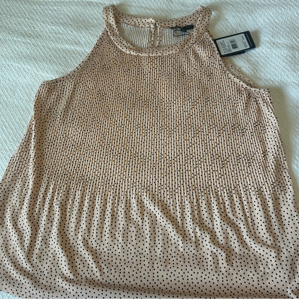 Pink polka dot tank top, Adrianna papell, NWT